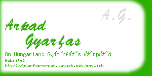 arpad gyarfas business card